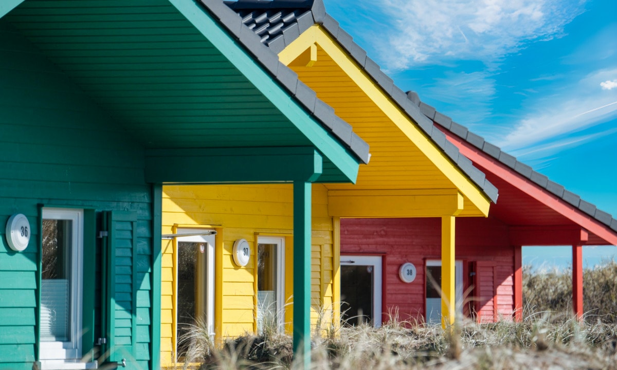 The colorful bungalow village on Helgoland