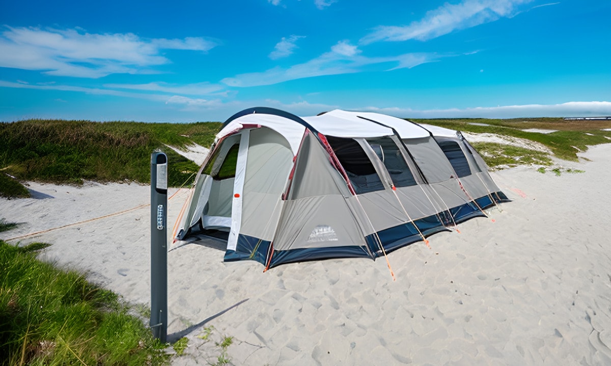 Zelt auf dem Campingplatz Helgoland