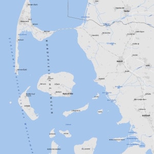 Mapa de las Islas Frisias del Norte
