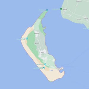 Carte de l'île d'Amrum en mer du Nord