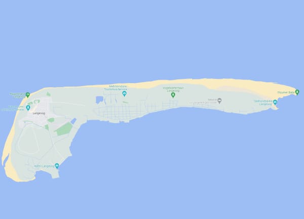 Carte de l'île norvégienne de Langeoog