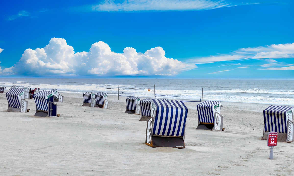 Beach on the North Sea island of Norderney