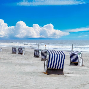 Beach on the North Sea island of Norderney