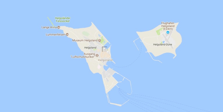 Helgoland - Mapa de la isla de alta mar